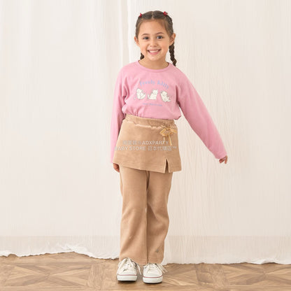 日本童裝 Ly# mine 天鵝絨喇叭褲連裙 100-150cm 女童款 秋季 SKIRTS PANTS