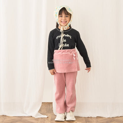 日本童裝 Ly# mine 天鵝絨喇叭褲連裙 100-150cm 女童款 秋季 SKIRTS PANTS
