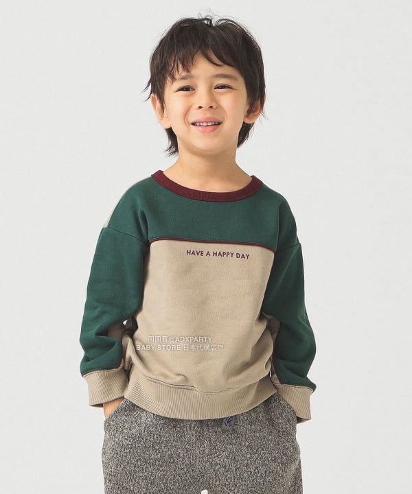 日本童裝  B:MING by BEAMS 拼色衛衣 100-140cm 男童款 秋冬季 TOPS