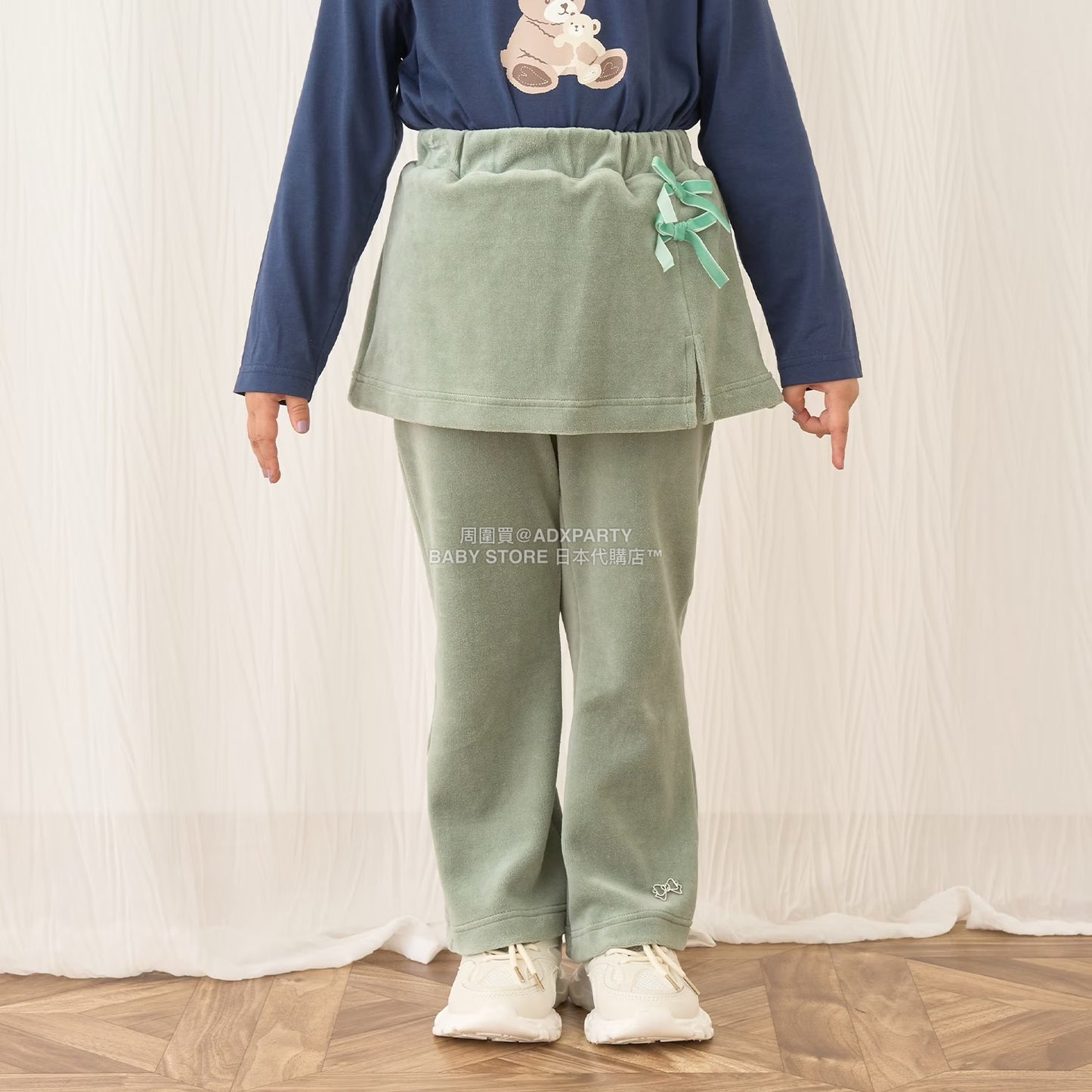 日本童裝 Ly# mine 天鵝絨喇叭褲連裙 100-150cm 女童款 秋季 SKIRTS PANTS