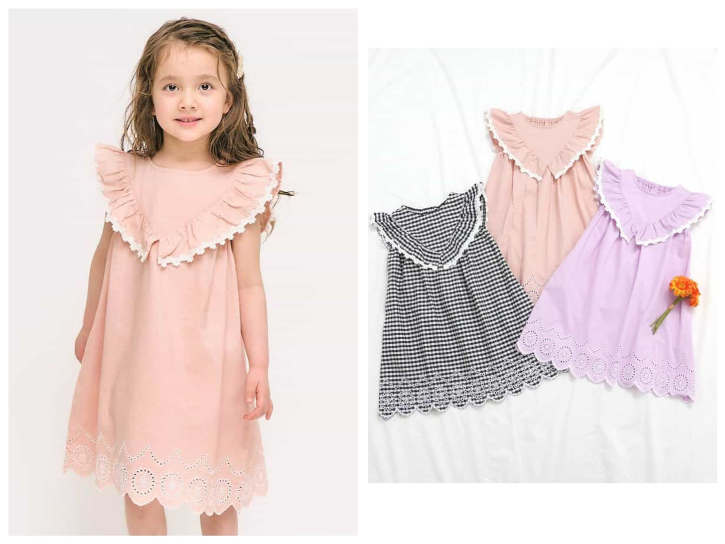 Japanese children's clothing apres les cours ruffled lace dress 80-140cm girls summer dresses 