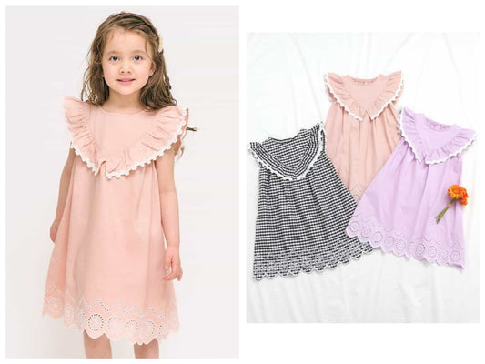 Japanese children's clothing apres les cours ruffled lace dress 80-140cm girls summer dresses 