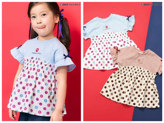 Japanese children's clothing SERAPH x Peko &amp; Poko Milk Girl Top 80-140cm Girls Summer TOPS Other brand children's clothing 