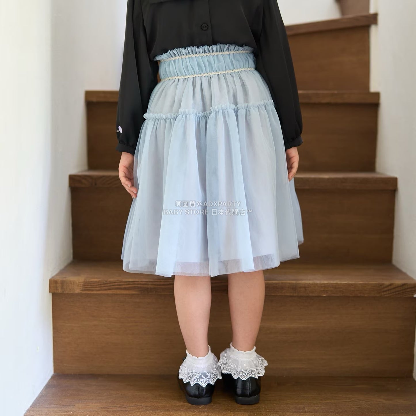 日本童裝 Ly# mine 皺褶薄紗裙 100-150cm 女童款 秋季 SKIRTS