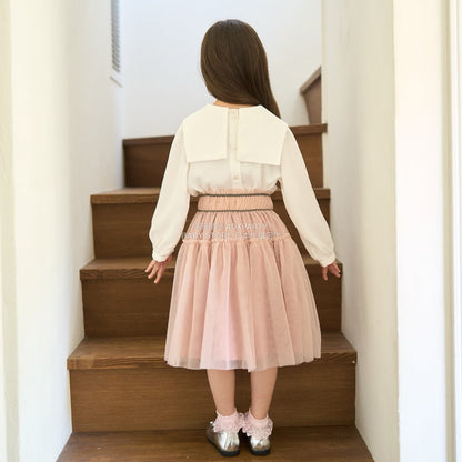 日本童裝 Ly# mine 皺褶薄紗裙 100-150cm 女童款 秋季 SKIRTS