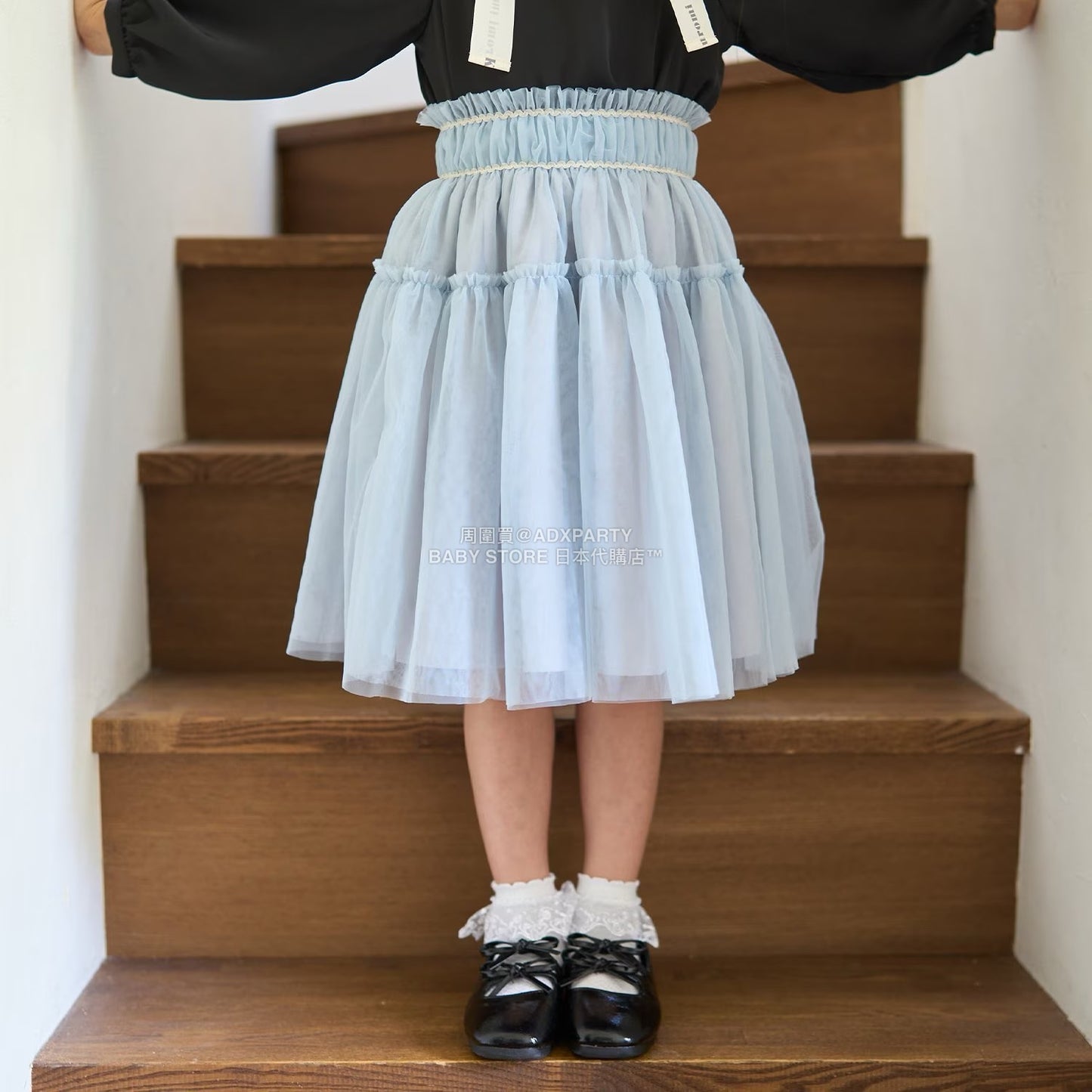 日本童裝 Ly# mine 皺褶薄紗裙 100-150cm 女童款 秋季 SKIRTS