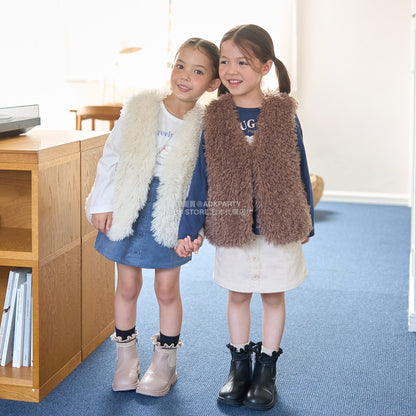 日本童裝 Ly# mine 蓬鬆柔軟毛毛背心 110-140cm 女童款 秋季 OUTERWEAR