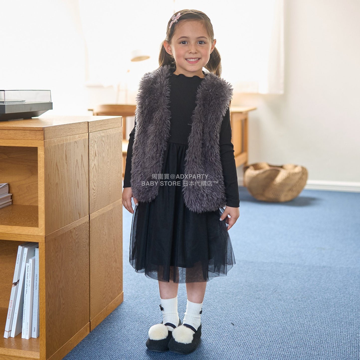 日本童裝 Ly# mine 蓬鬆柔軟毛毛背心 110-140cm 女童款 秋季 OUTERWEAR