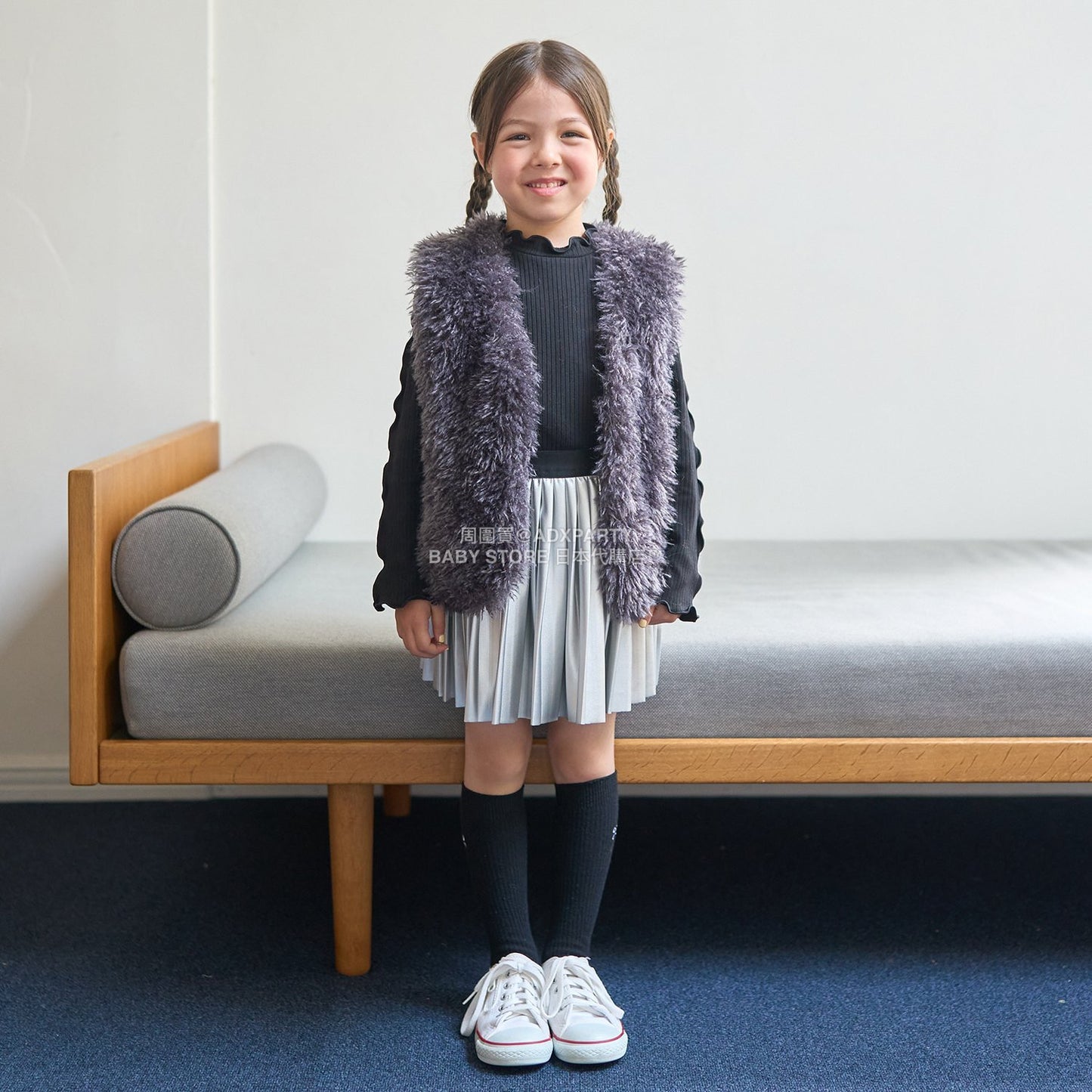 日本童裝 Ly# mine 蓬鬆柔軟毛毛背心 110-140cm 女童款 秋季 OUTERWEAR