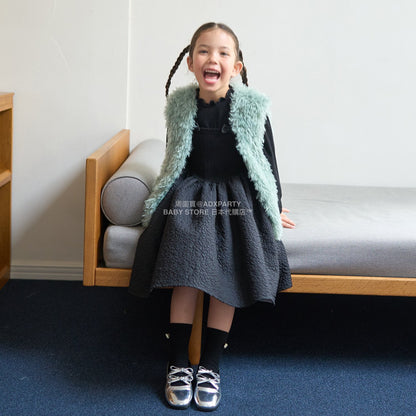 日本童裝 Ly# mine 蓬鬆柔軟毛毛背心 110-140cm 女童款 秋季 OUTERWEAR