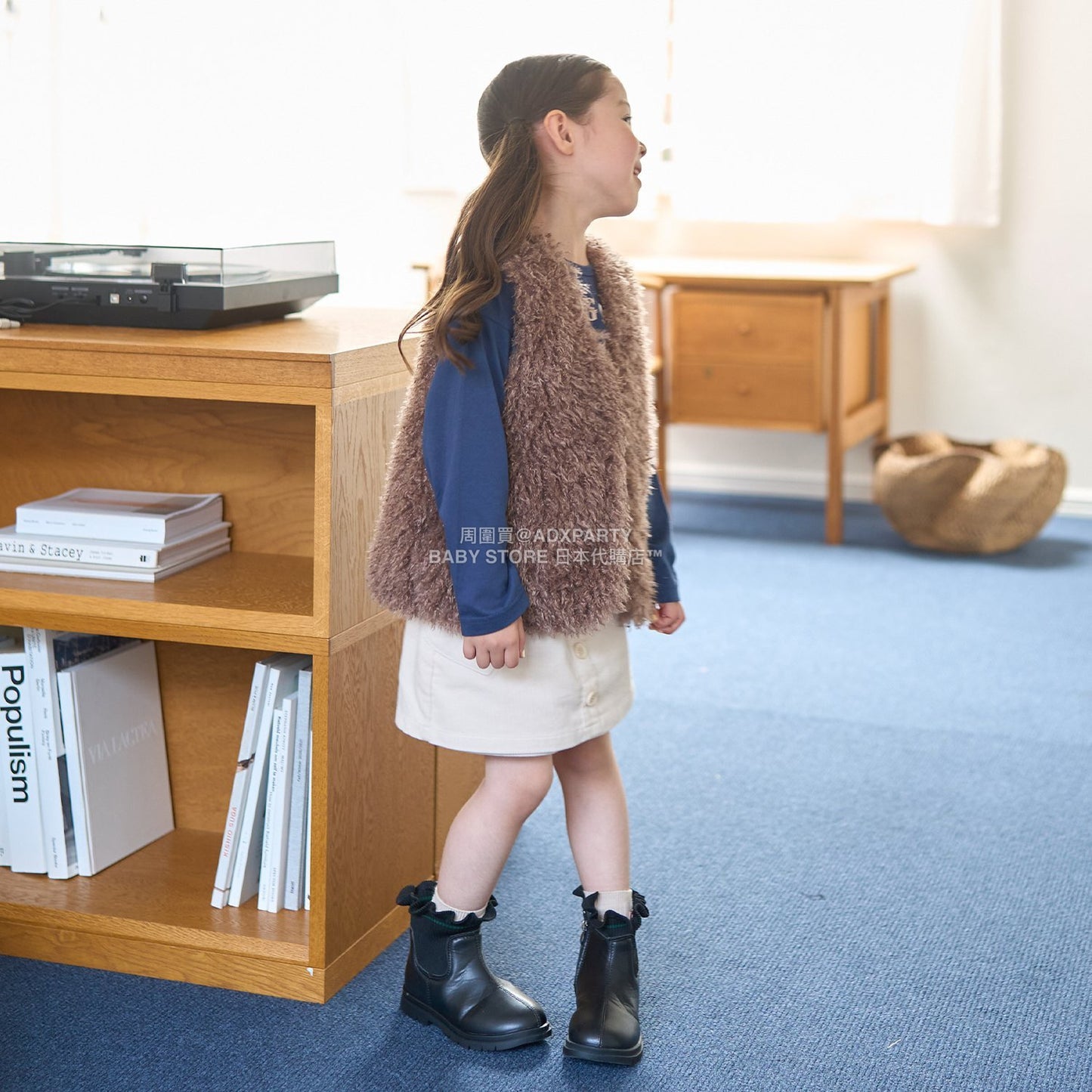 日本童裝 Ly# mine 蓬鬆柔軟毛毛背心 110-140cm 女童款 秋季 OUTERWEAR