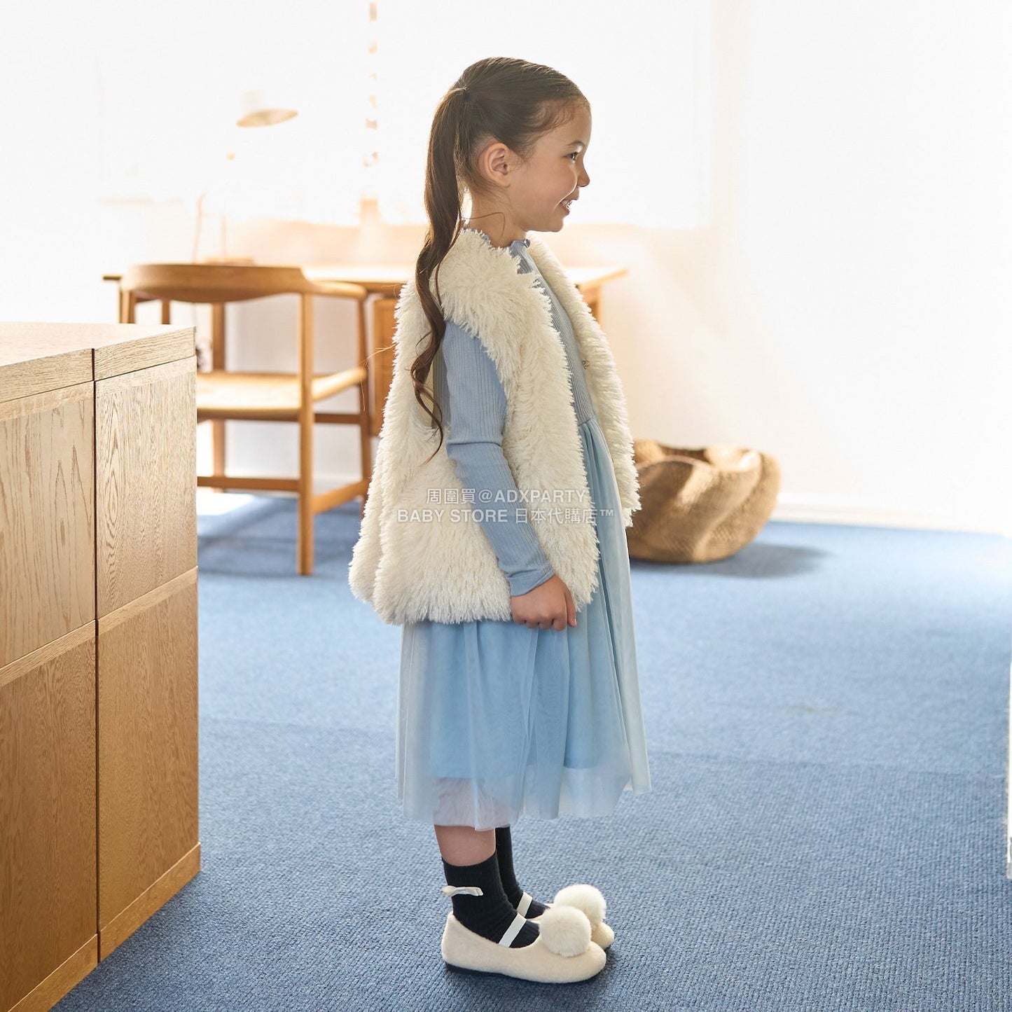 日本童裝 Ly# mine 蓬鬆柔軟毛毛背心 110-140cm 女童款 秋季 OUTERWEAR