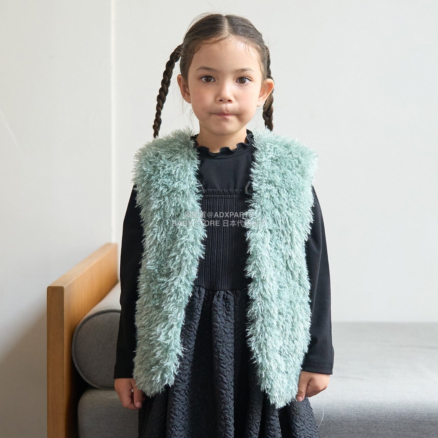 日本童裝 Ly# mine 蓬鬆柔軟毛毛背心 110-140cm 女童款 秋季 OUTERWEAR