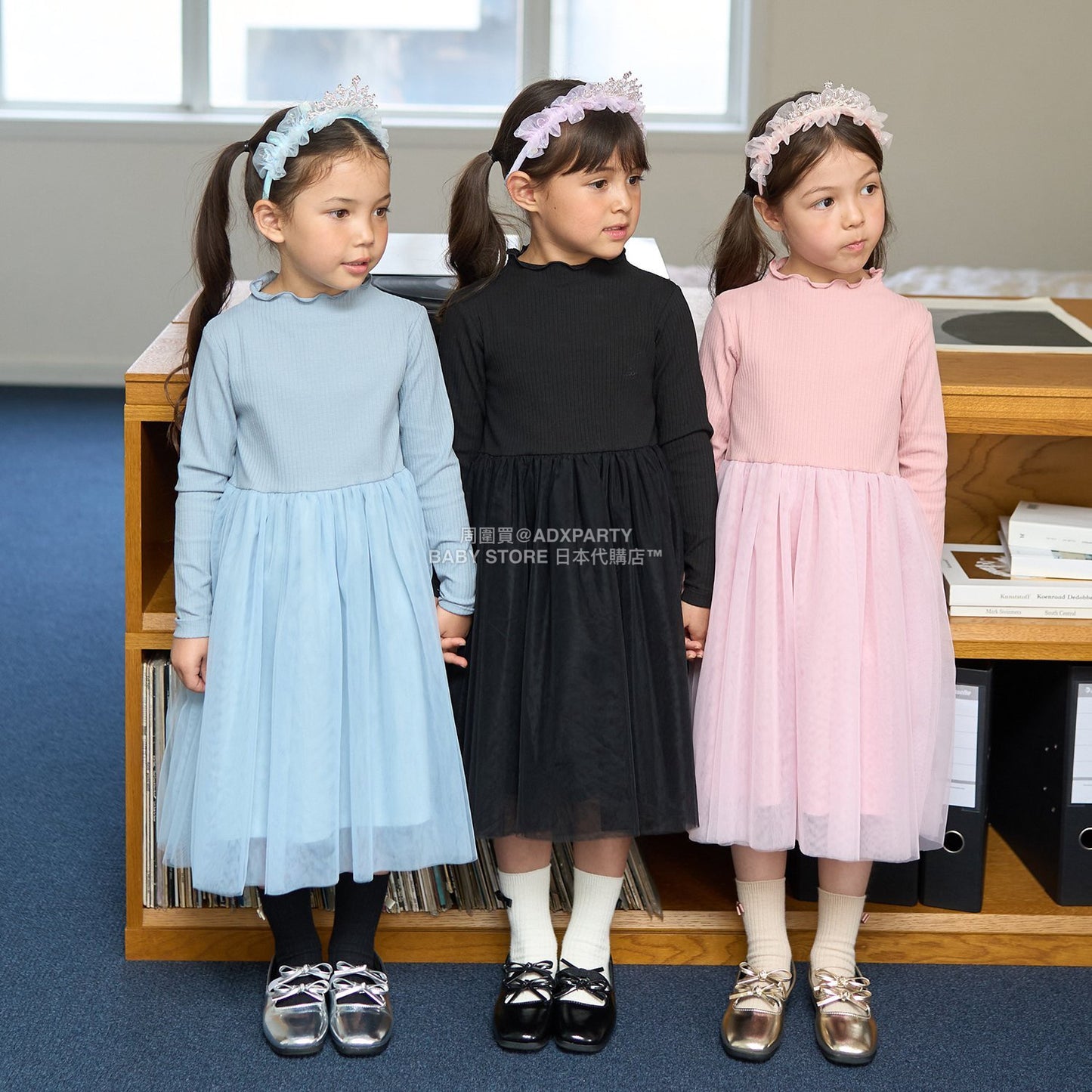 日本童裝 Ly# mine 薄紗拼接連身裙 100-150cm 女童款 秋季 DRESSES