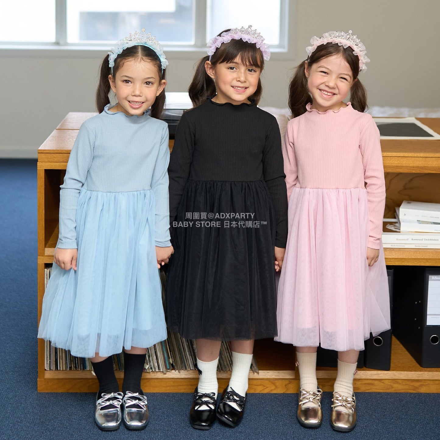 日本童裝 Ly# mine 薄紗拼接連身裙 100-150cm 女童款 秋季 DRESSES