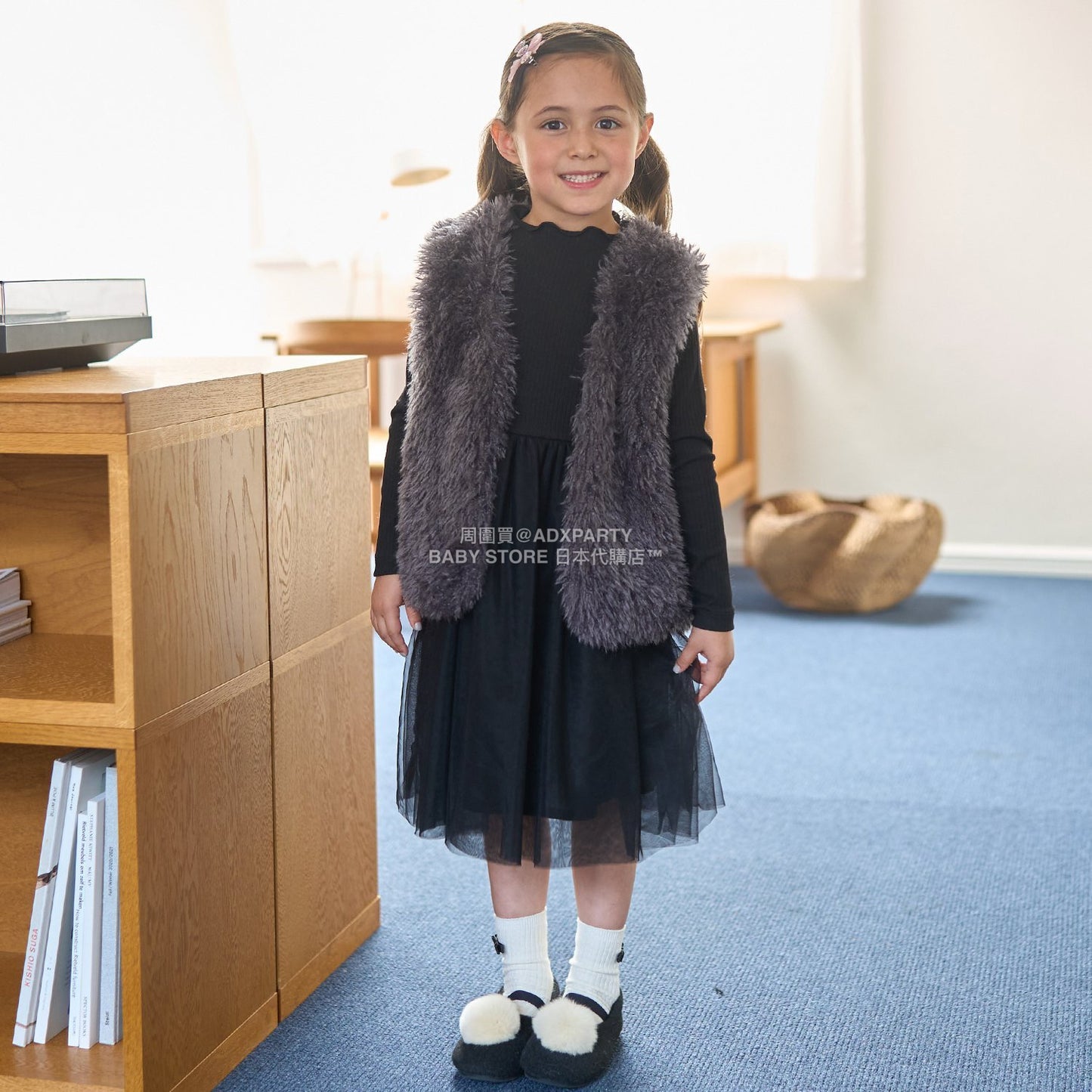 日本童裝 Ly# mine 薄紗拼接連身裙 100-150cm 女童款 秋季 DRESSES