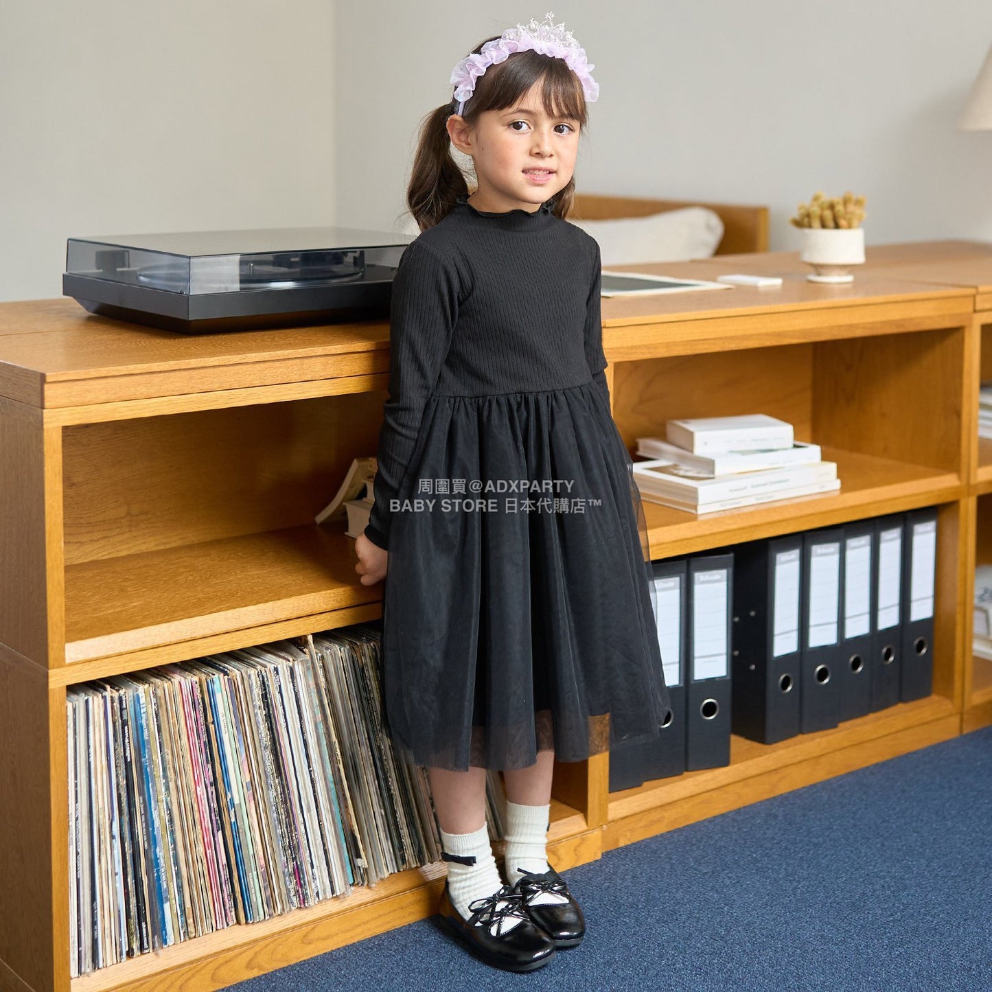 日本童裝 Ly# mine 薄紗拼接連身裙 100-150cm 女童款 秋季 DRESSES