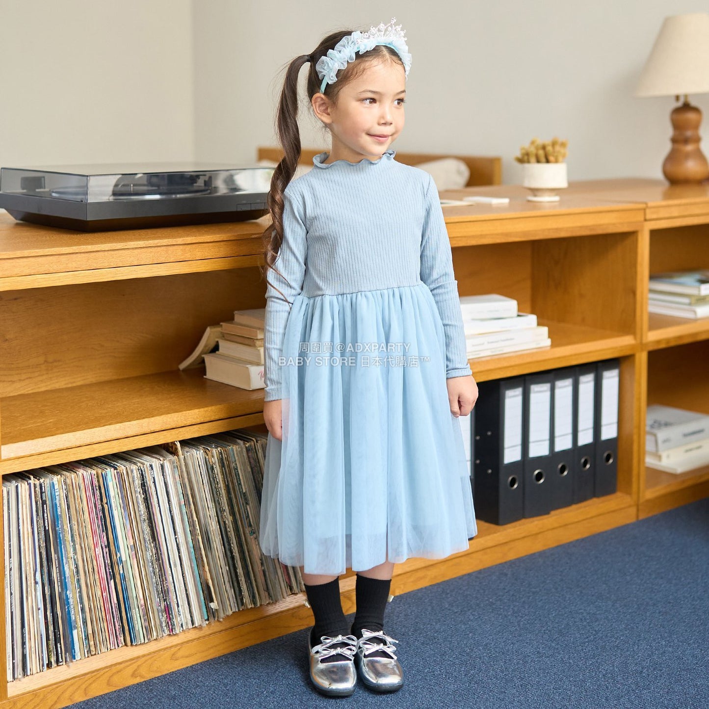 日本童裝 Ly# mine 薄紗拼接連身裙 100-150cm 女童款 秋季 DRESSES