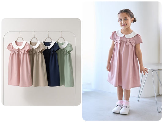 Japanese children's clothing Ly# mine bow dress 100-130cm girls spring and summer dresses for interviews/banquets/performances 