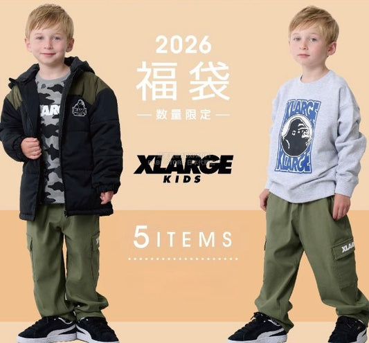 日本直送 XLARGE KIDS 福袋5點 90-140cm 男童款 2026年日本新春福袋 福袋不參與$900免運 滿$900可加$25免運【日本預售：2026年1月1日】