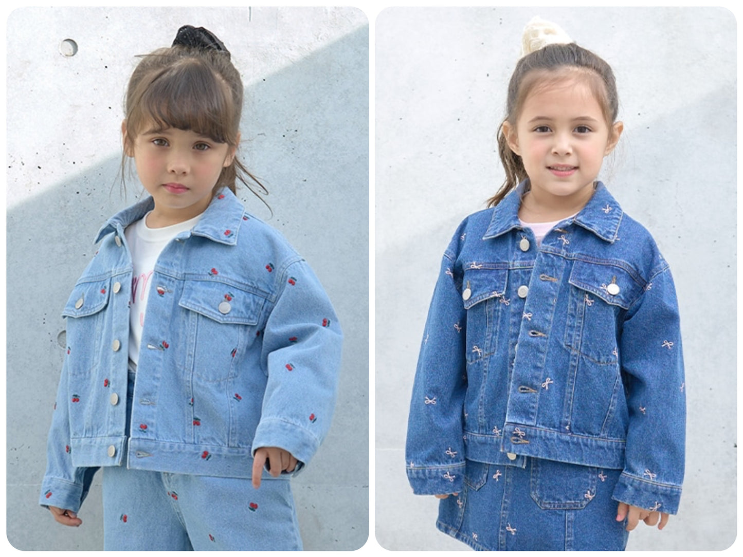 Japanese children's clothing Ly# mine embroidered denim jacket 100-150cm girls spring and summer OUTERWEAR 