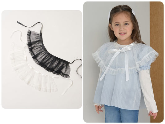 Japanese children's clothing Ly# mine 2Way tulle accessories girls' spring and summer TOPS SKIRTS 
