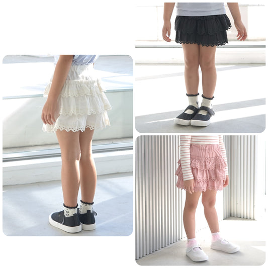 Japanese children's clothing Ly# mine layer cake skirt pants 100-150cm girls spring and summer PANTS 