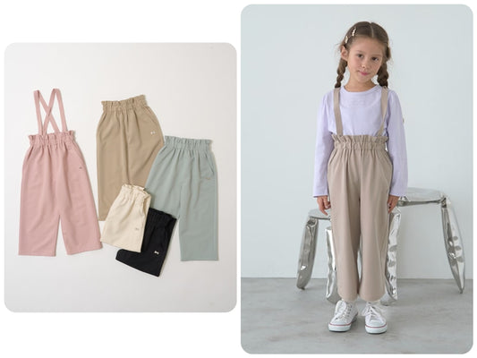 Japanese children's clothing Ly# mine suspender pants (suspenders are removable) 100-150cm girls' spring and summer PANTS 