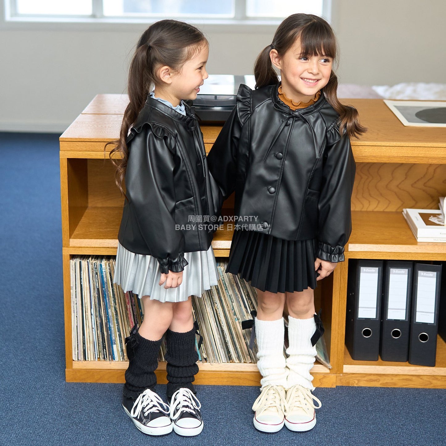 日本童裝 Ly# mine 【軟合成皮革】百褶裙 110-150cm 女童款 秋季 SKIRTS