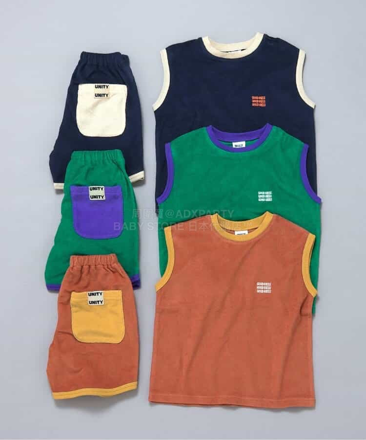 日本童裝 BREEZE 毛巾料兩件套裝 90-140cm 男童款 夏季 TOPS PANTS