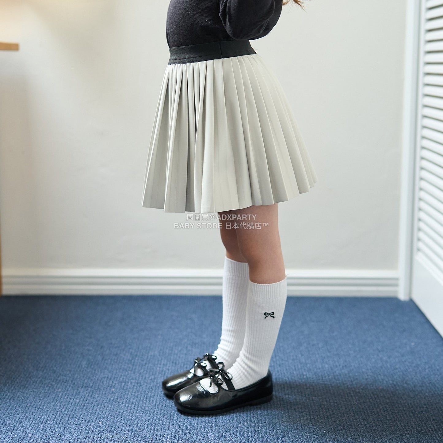日本童裝 Ly# mine 【軟合成皮革】百褶裙 110-150cm 女童款 秋季 SKIRTS
