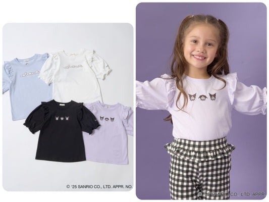 Japanese children's clothing Ly# mine x Sanrio small flying sleeve top 100-140cm girls spring and summer TOPS 