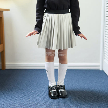 日本童裝 Ly# mine 【軟合成皮革】百褶裙 110-150cm 女童款 秋季 SKIRTS