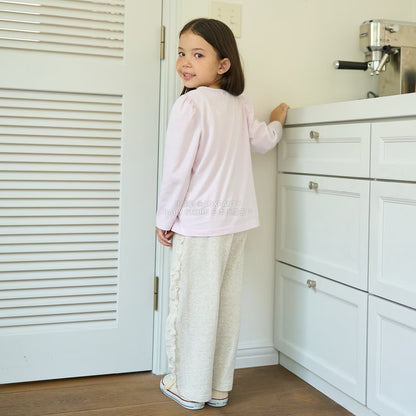 日本童裝 Ly# mine 側荷葉邊寬長褲 100-140cm 女童款 秋季 PANTS