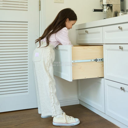 日本童裝 Ly# mine 側荷葉邊寬長褲 100-140cm 女童款 秋季 PANTS