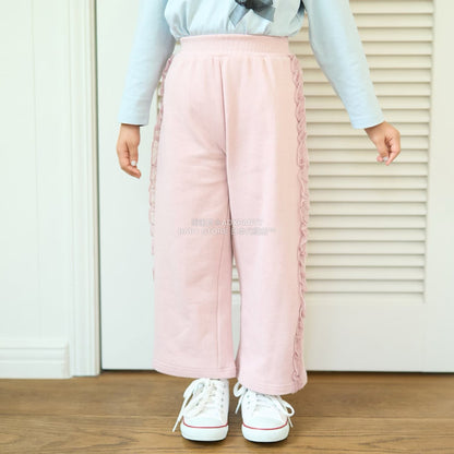 日本童裝 Ly# mine 側荷葉邊寬長褲 100-140cm 女童款 秋季 PANTS