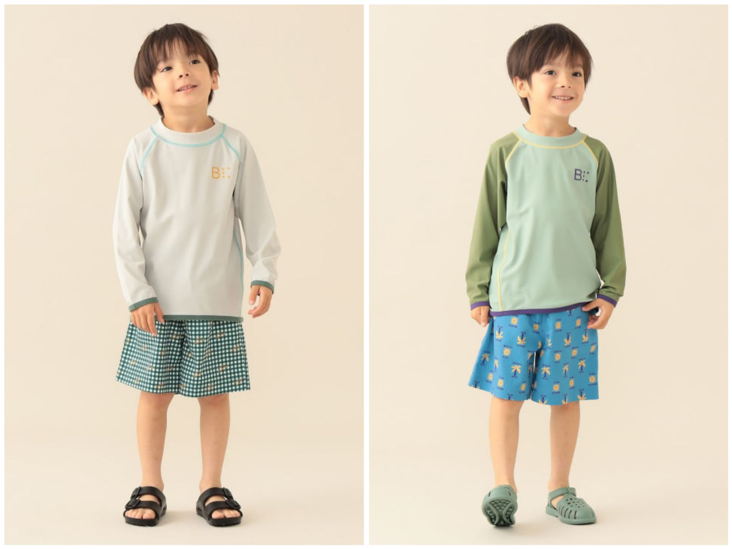 日本童裝 BE#AMS mini 泳衣泳褲兩件套裝 100-130cm 男童款 夏季 夏日玩水泳衣特輯