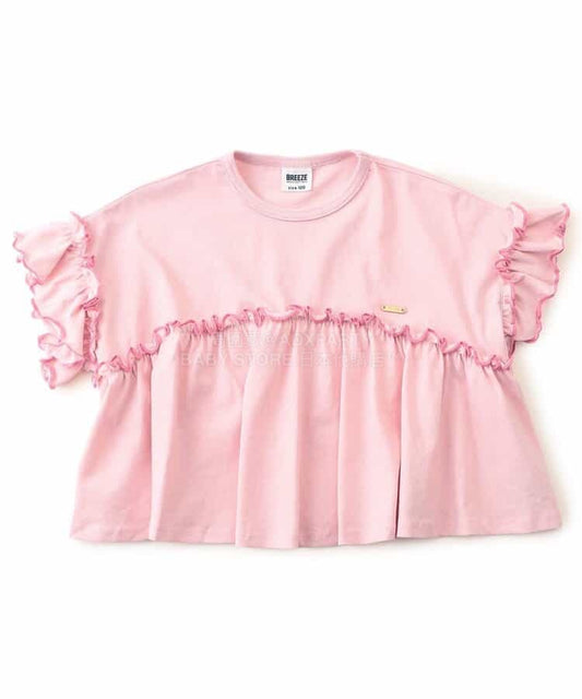 日本童裝 BREEZE 彩色荷葉邊上衣 80-140cm 女童款 夏季 TOPS
