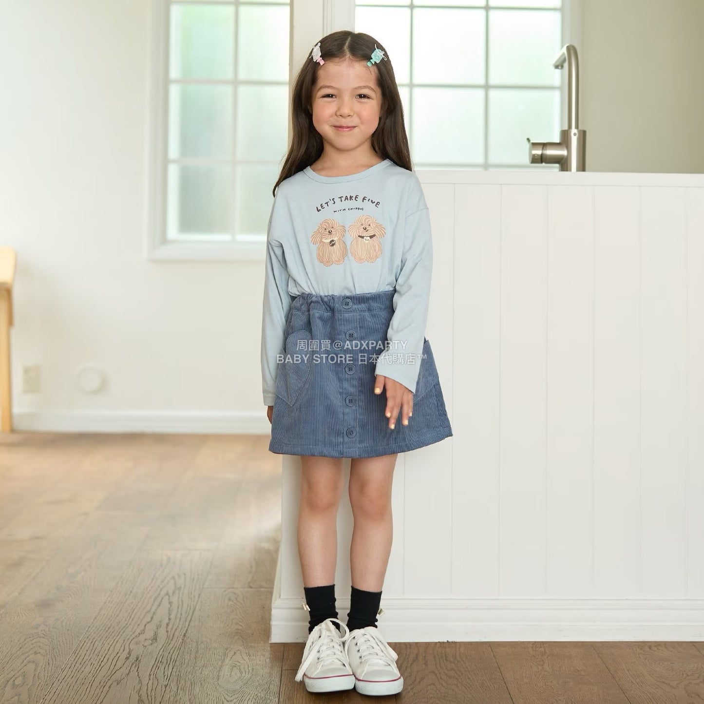 日本童裝 Ly# mine 心型口袋燈芯絨裙褲 100-150cm 女童款 秋季 PANTS