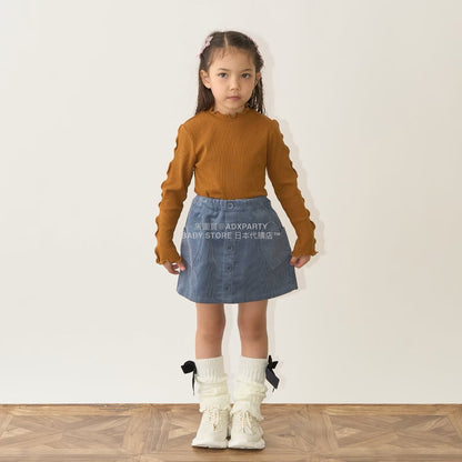 日本童裝 Ly# mine 心型口袋燈芯絨裙褲 100-150cm 女童款 秋季 PANTS