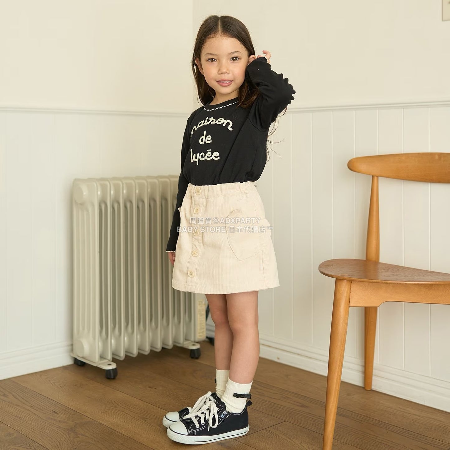 日本童裝 Ly# mine 心型口袋燈芯絨裙褲 100-150cm 女童款 秋季 PANTS