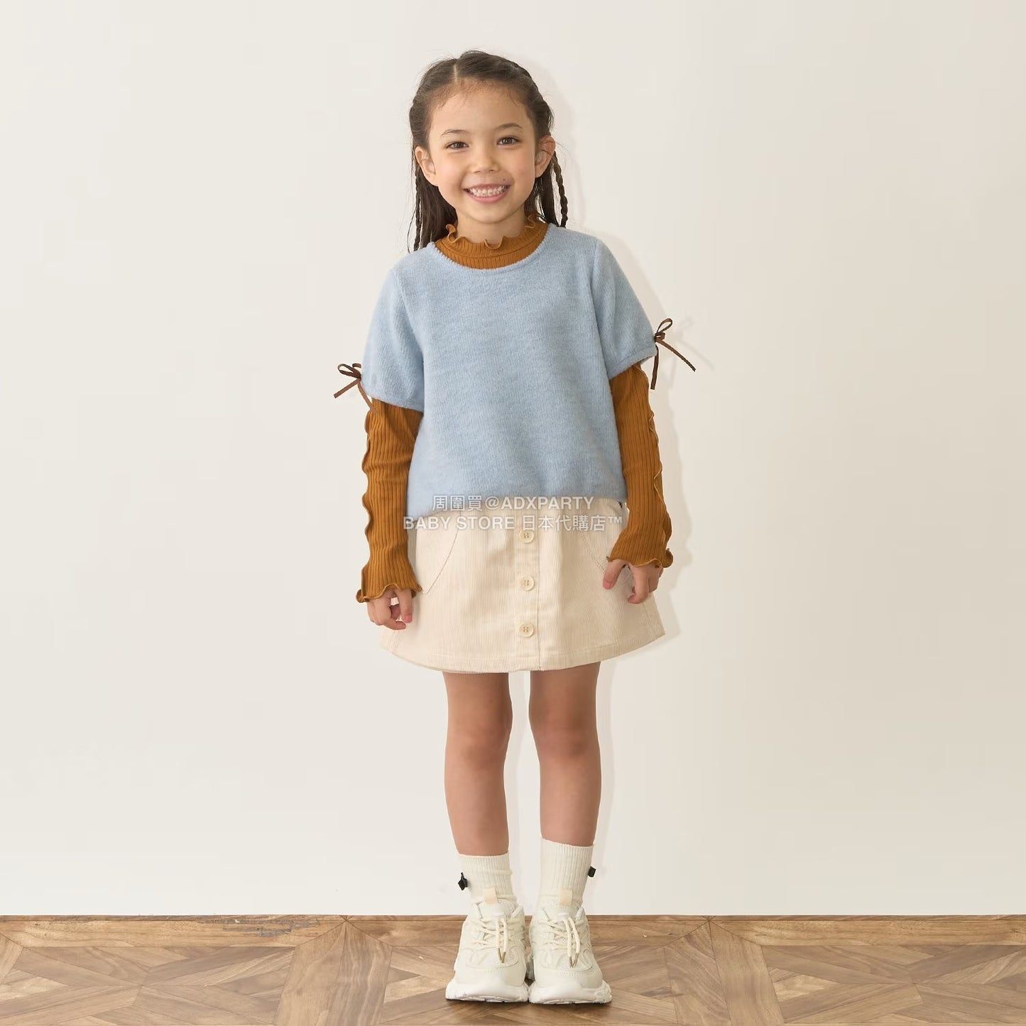 日本童裝 Ly# mine 心型口袋燈芯絨裙褲 100-150cm 女童款 秋季 PANTS