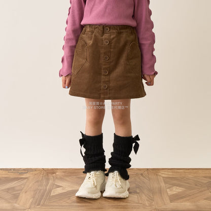 日本童裝 Ly# mine 心型口袋燈芯絨裙褲 100-150cm 女童款 秋季 PANTS