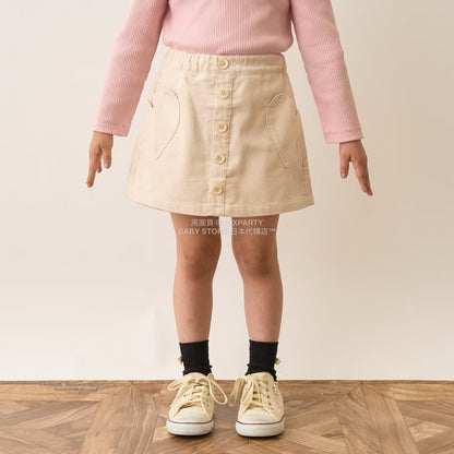 日本童裝 Ly# mine 心型口袋燈芯絨裙褲 100-150cm 女童款 秋季 PANTS