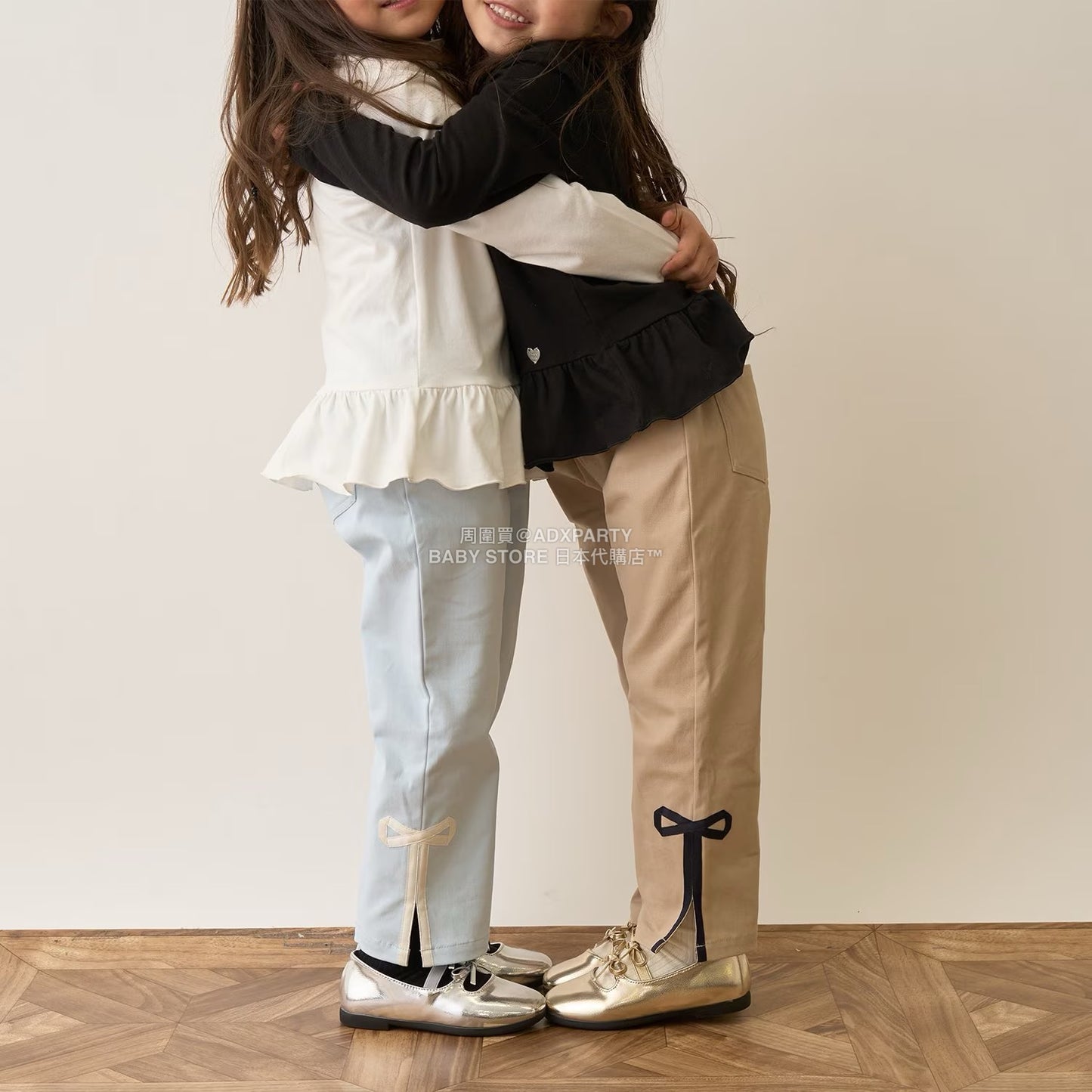 日本童裝 Ly# mine 裝飾絲帶側開衩長褲 100-150cm 女童款 秋季 PANTS