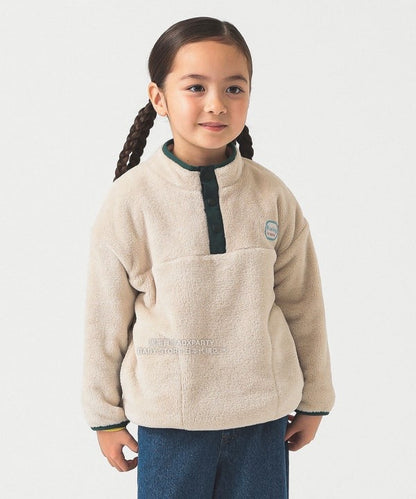 日本童裝 B:MING by BEAMS 抓毛半拉鍊上衣 90-140cm 男童款/女童款 秋冬季 TOPS 聖誕紅/新年紅