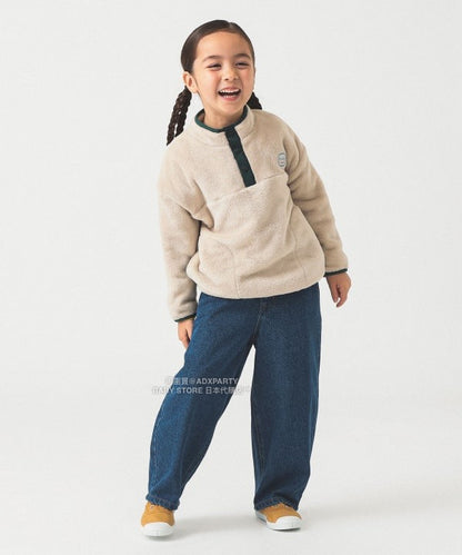 日本童裝 B:MING by BEAMS 抓毛半拉鍊上衣 90-140cm 男童款/女童款 秋冬季 TOPS 聖誕紅/新年紅