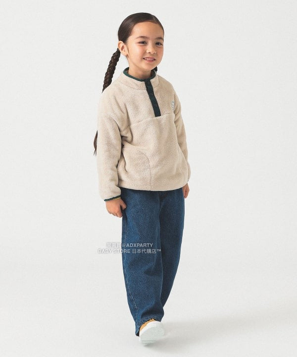 日本童裝 B:MING by BEAMS 抓毛半拉鍊上衣 90-140cm 男童款/女童款 秋冬季 TOPS 聖誕紅/新年紅