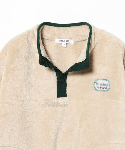 日本童裝 B:MING by BEAMS 抓毛半拉鍊上衣 90-140cm 男童款/女童款 秋冬季 TOPS 聖誕紅/新年紅