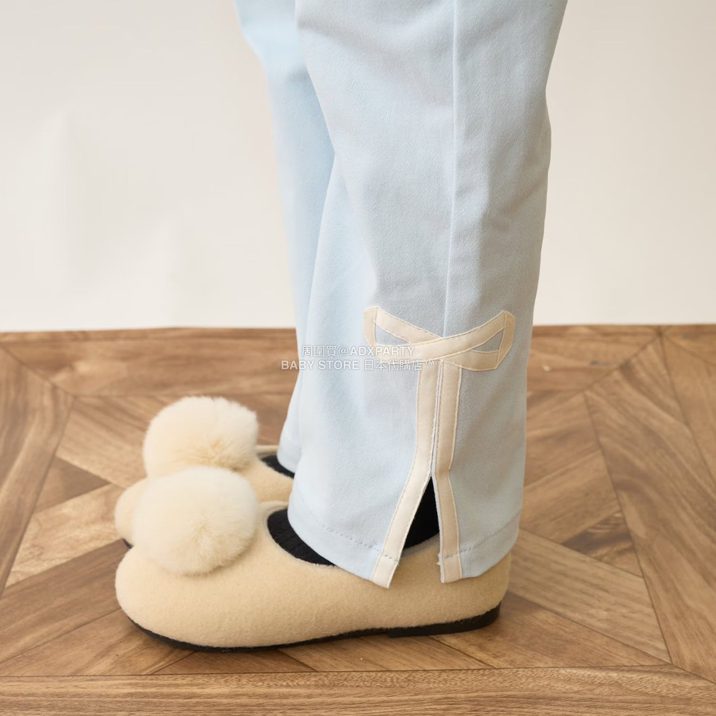 日本童裝 Ly# mine 裝飾絲帶側開衩長褲 100-150cm 女童款 秋季 PANTS